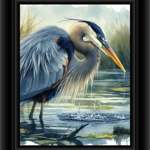 Heron Print, Heron Art Print, Heron, Heron Theme Prints, Coastal Prints