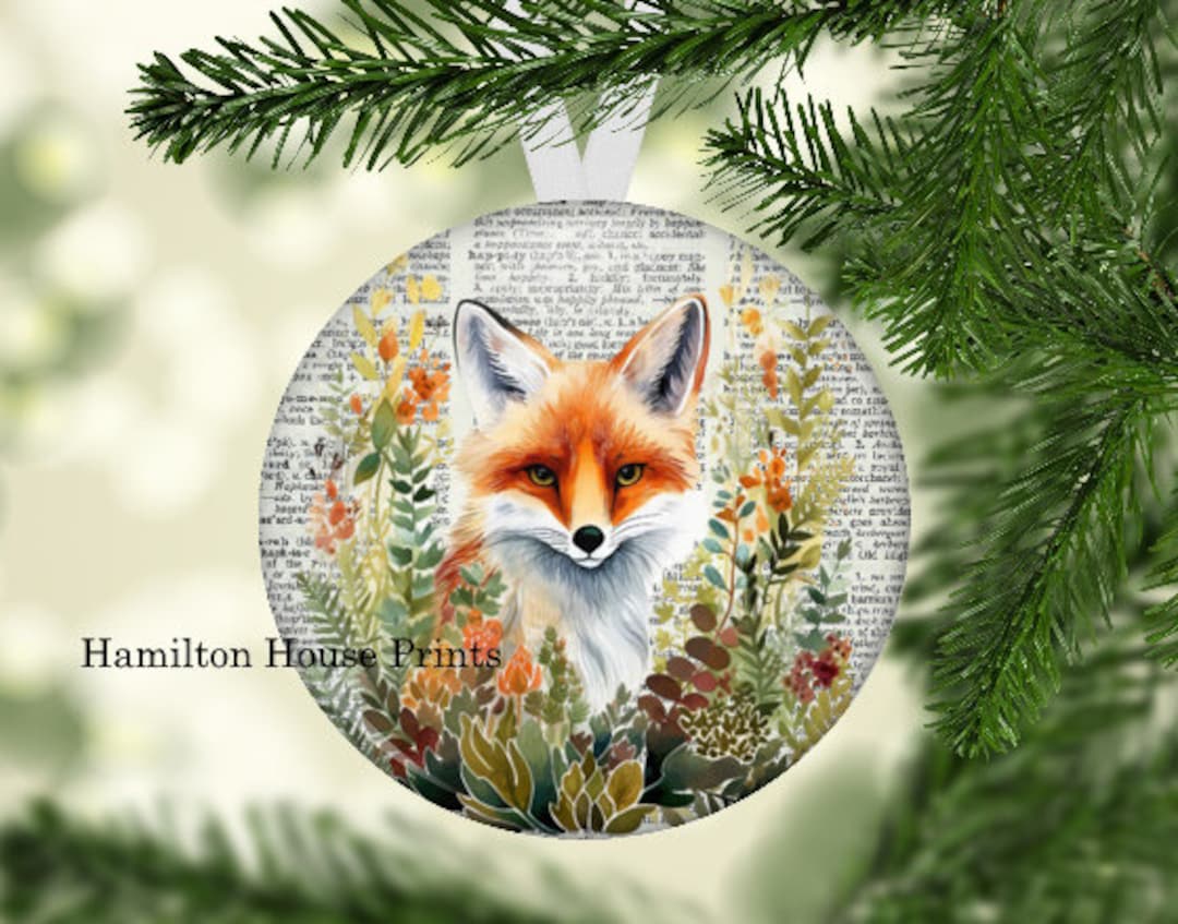 Fox Christmas Ornament Fox Ornament Fox Tree Decoration Fox Etsy