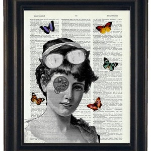 Typewriter with Butterflies Dictionary Art Print with A HHP Original with HHP Signature Butterflies Dictionary Prints image 4