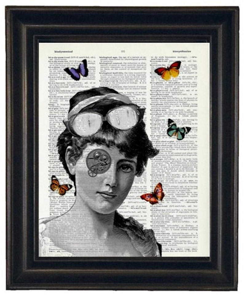 Typewriter with Butterflies Dictionary Art Print with A HHP Original with HHP Signature Butterflies Dictionary Prints image 4