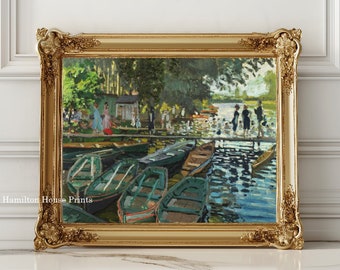 Landscape Lake Print, Boat Wall Art, Boat Art Prints, Landscape Print
