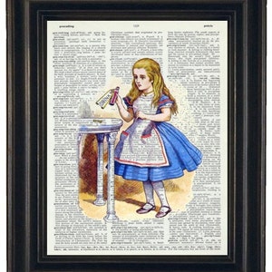 Alice in Wonderland Vintage Dictionary Book Art Page Print Alice Cards ...
