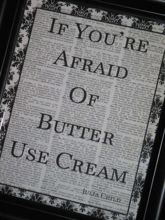 Items similar to Kitchen Print Dictionary Page Art Upcycled Wall Art