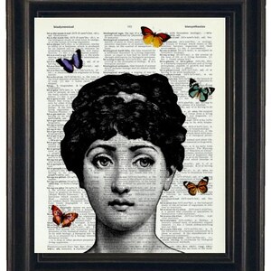 Typewriter with Butterflies Dictionary Art Print with A HHP Original with HHP Signature Butterflies Dictionary Prints image 3