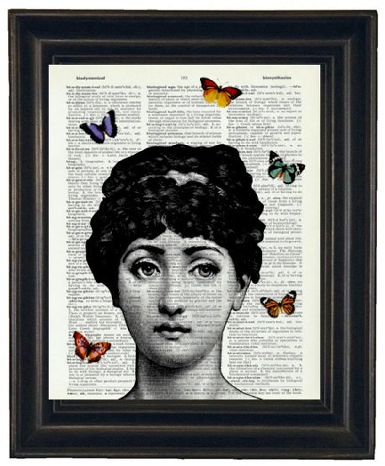 Typewriter with Butterflies Dictionary Art Print with A HHP Original with HHP Signature Butterflies Dictionary Prints image 3