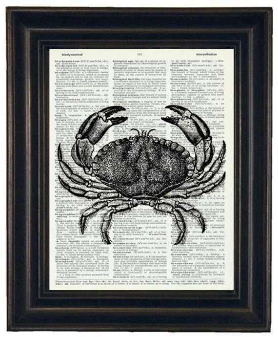 Crab Prints, Coastal Art Print, Crab Wall Art, Ocean Art Prints