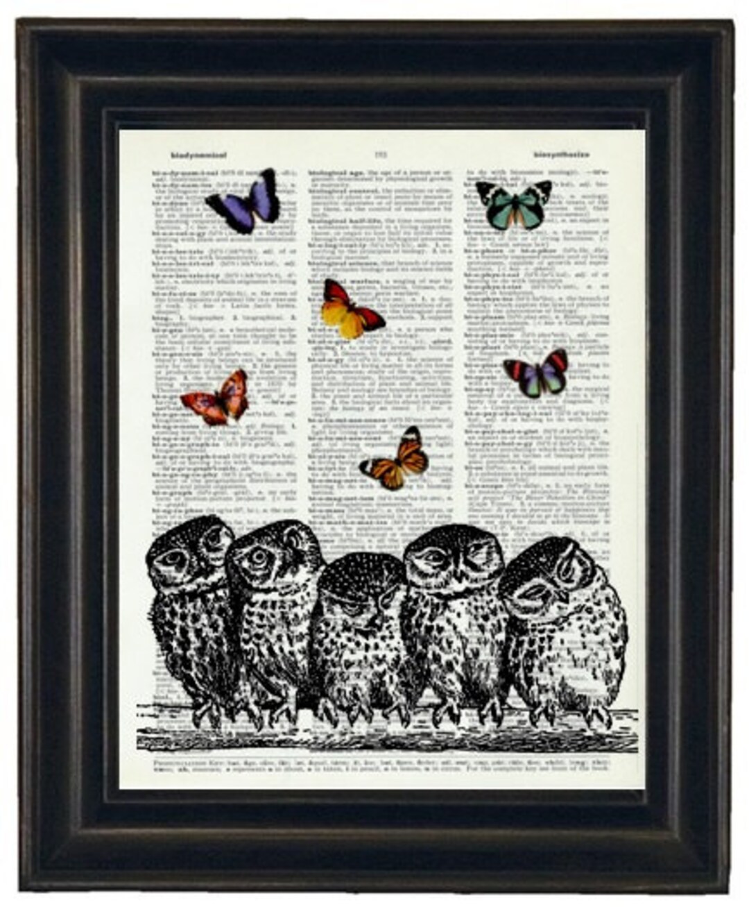 Owls Dictionary Art Print With A HHP Original With HHP Signature
