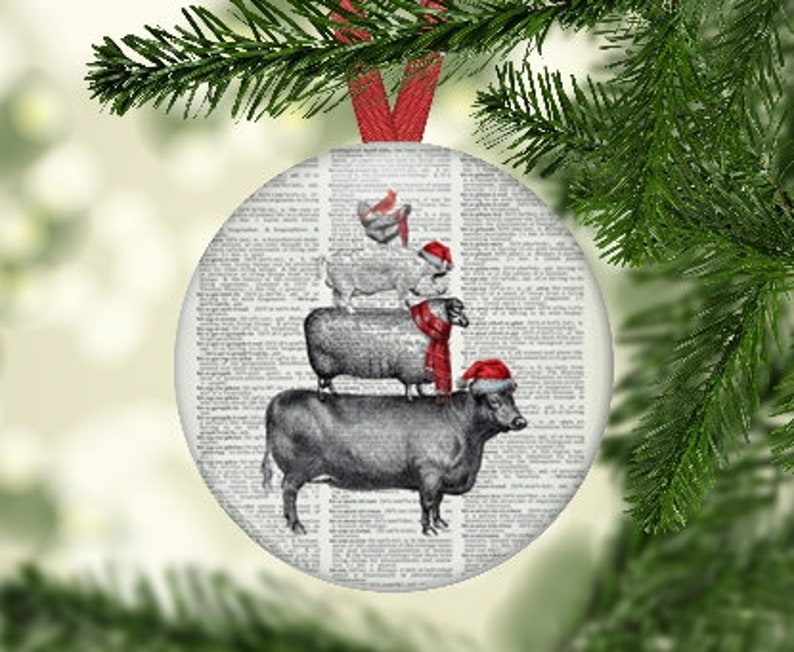 Cardinal Christmas Ornament HHP Original Cardinal Gift Christmas Bicycle Cardinal Decoration Gift Under 5 Farm Christmas Ornament