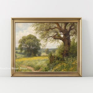 Landscape Print, Moody Landscape Print, Tree Landscape Print, Landscape Wall Art, Meadow Print, Tree Art Print, Moody Print