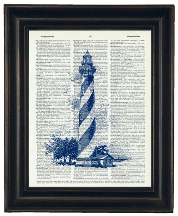 nautical poster ocean art Lighthouse Print No.461 dictionary prints nautical poster ocean art Lighthouse Print No.461 dictionary prints