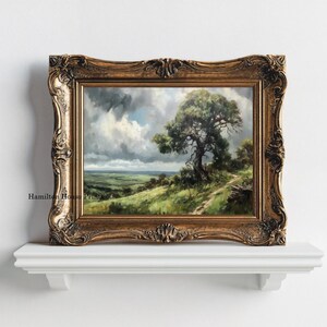 Landscape Print, Moody Landscape Print, Tree Landscape Print, Landscape Wall Art, Meadow Print, Tree Art Print, Moody Print
