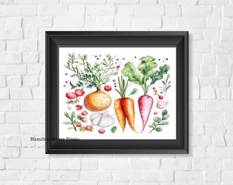 Vegetable Print, Vegetable Art Print, Kitchen Print, Kitchen Art