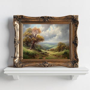 Landscape Print, Moody Landscape Print, Tree Landscape Print, Landscape Wall Art, Meadow Print, Tree Art Print, Moody Print