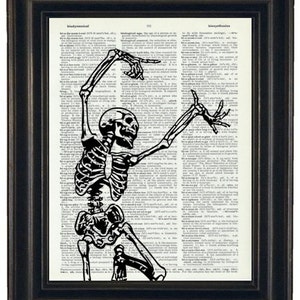 Skeleton Art Prints Dictionary Art Wall Decor, Anatomy Wall Art, Anatomy Prints,