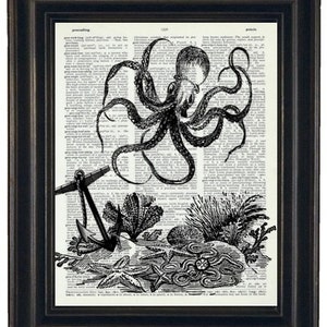 Octopus Prints, Octopus Wall Art, HHP Original Art Print, Octopus Art, Coastal Prints, Ocean Prints