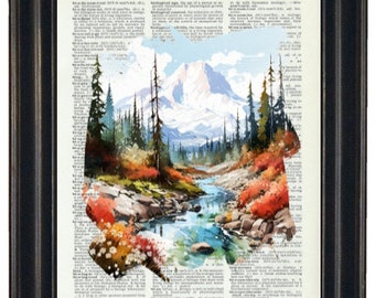 National Park Print, Denali National Park, National Park Wall Art