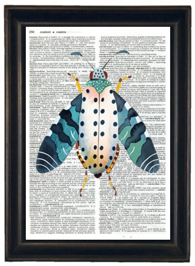 Dictionary Prints, Set of Bug Prints, Bug Prints, Botanical Prints, Set ...