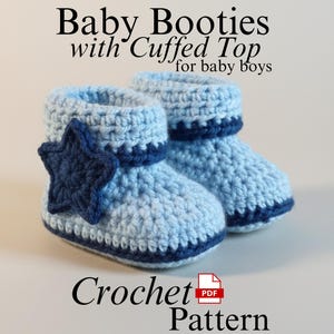 Virkmönster för babytossor med mudd i toppen, enkla skor för nyfödda, nybörjarvänlig PDF
