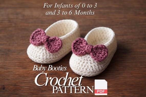 Baby Booties Crochet Pattern, Handmade Shoes Tutorial, Newborn Gift, Easy for Beginners