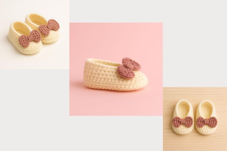 Baby Booties Häkelanleitung, handgefertigte Schuhe, Geschenk zur Geburt, einfach für Anfänger Bild 5