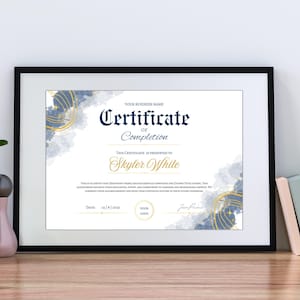 Editable Certificate of Completion Template, Customizable Canva Training Award for Instant Download