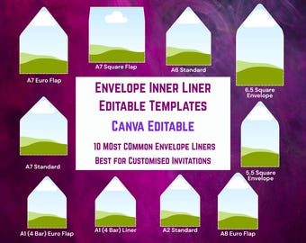 Customizable Envelope Liner Template - DIY - Canva Editable (Digital Download)
