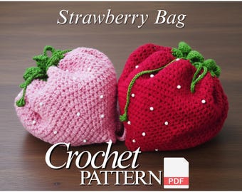 Erdbeer-Tasche Häkelanleitung - Anfängerfreundlich (PDF-Datei)