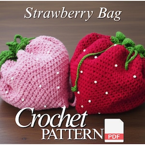 Strawberry Bag Crochet Pattern – Beginner Friendly (PDF File)