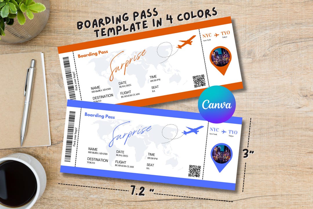 BOARDING PASS TEMPLATE Instant Download Editable Canva for Party ...