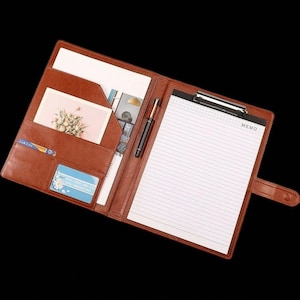Funda de diario de cuero recargable - Cuaderno de cuero A4 grabado para escribir, regalo personalizado para creativos y profesionales