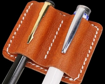 Personalized Leather Pen Pencil Holder Clip for Notebook Journal – Custom Writing Accessory Gift