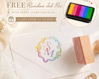 Personalized Wedding Invitation Stamp, Custom Wedding Stamp, Name & Initial Stamp, Wedding Envelope Stamp, Save The Date Stamp