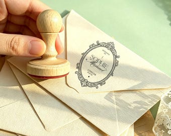 Personalized Wedding Stamp, Custom Wedding Invitation Stamp, Save the Date Stamp, Monogram Rubber Stamp, Wedding Envelope Stamp