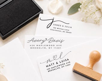 Custom Wedding Return Address Stamp, Personalized Address Stamp, Monogram Address Stamp, Wedding Envelope Stamp, Custom Rubber Stamp