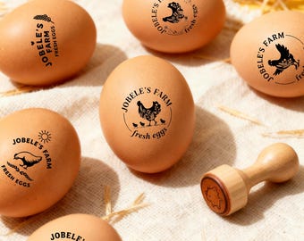 Personalized Egg Stamp, Custom Chicken Egg Stamp for Farm Fresh Eggs, Mini Rubber Stamp, Cute Coop Gift for Homesteaders, Easter Egg Stamp