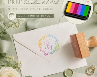 Custom Wedding Stamp, Personalized Wedding Invitation Stamp, Name & Initial Stamp, Wedding Envelope Stamp, Save The Date Stamp