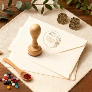 Custom Logo and Address Stamps, Personalized Business Branding Stamps, Wooden Wedding RSVP Stamps, Large and Small Sizes DIY Gift Stamps