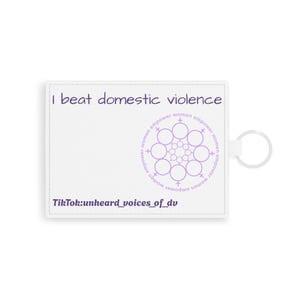 Tarjetero de piel saffiano empoderante / Vencí la violencia doméstica / Regalo de apoyo, accesorio de concientización, ficha de apoyo, recaudación de fondos [...]