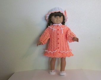 AG 290 Shell Coat Set -  Crochet Pattern for 18-inch cloth body dolls.