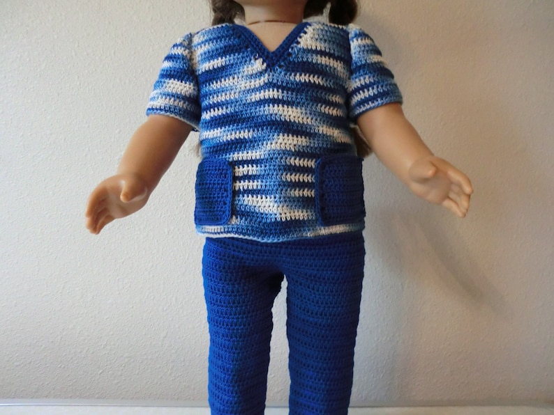 AG 265 Nurse Scrubs Set Crochet Pattern for American girl dolls