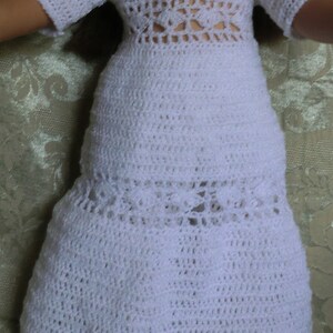 AG 192 All in White 1900's Dress Set Crochet Pattern for 18-inch soft body dolls image 4
