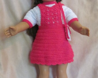 AG 286 Jumper Set -Crochet Pattern for 18-inch cloth body dolls.