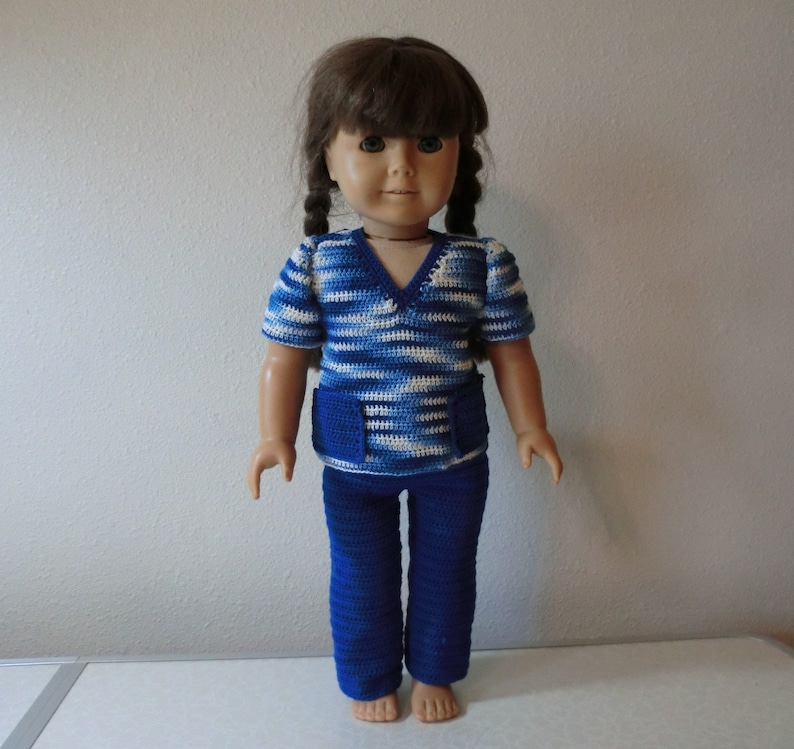 AG 265 Nurse Scrubs Set Crochet Pattern for American girl dolls