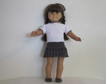 AG 285 School Outfit -  Crochet Pattern for 18-inch cloth body dolls.