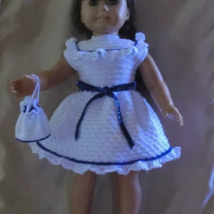AG 157 Party Dress Set - Crochet Pattern for 18-inch cloth body dolls