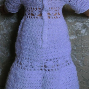 AG 192 All in White 1900's Dress Set Crochet Pattern for 18-inch soft body dolls image 5