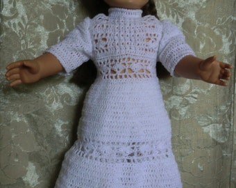 AG 192 All in White 1900's Dress Set - Crochet Pattern for 18-inch soft body dolls