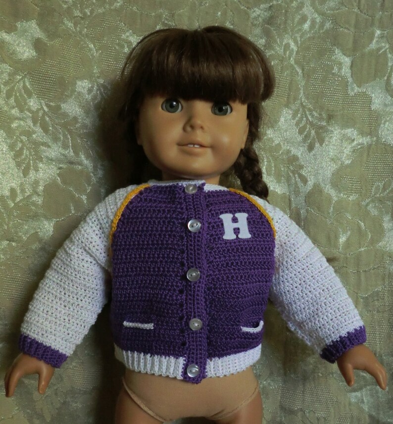 197 Varsity Jacket Crochet Pattern for American Girl Dolls Etsy