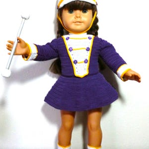 AG 254 & 255  Drum Major/Majorette  Crochet Pattern for 18-inch soft body dolls