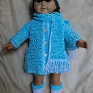 Ensemble de manteaux d&#39;hiver AG 223 - Modèle au crochet pour poupées souples de 18 pouces